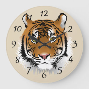 Reloj Redondo Grande Fondo de la cara del tigre