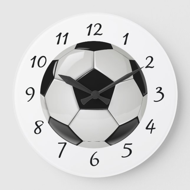 Reloj Redondo Grande Fondo de la pelota de fútbol (Anverso)