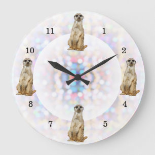 Reloj Redondo Grande Fondo de las Luces Brillantes de Meerkat
