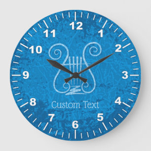 Reloj Redondo Grande Fondo de lira azul