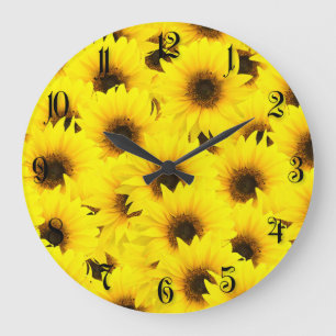 Reloj Redondo Grande Fondo de los girasoles