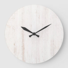 Reloj Redondo Grande Fondo de madera blanca antigua
