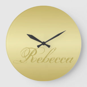 Reloj Redondo Grande Fondo de oro del glamur Nombre de plantilla person