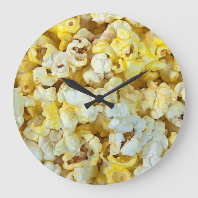 Reloj Redondo Grande fondo de palomitas con mantequilla (Anverso)