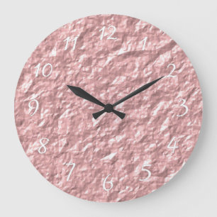 Reloj Redondo Grande fondo de papel rosa