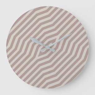 Reloj Redondo Grande Fondo de rayas diagonales simétricas 12