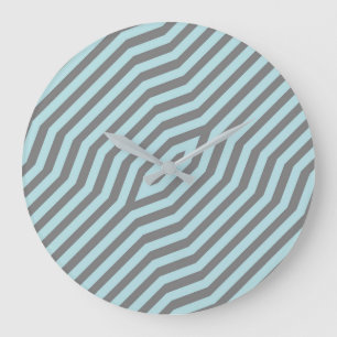 Reloj Redondo Grande Fondo de rayas diagonales simétricas 9
