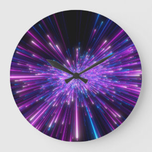 Reloj Redondo Grande Fondo de resumen cósmico de Neon Galaxy