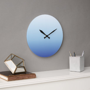 Reloj Redondo Grande Fondo degradado azul minimalista