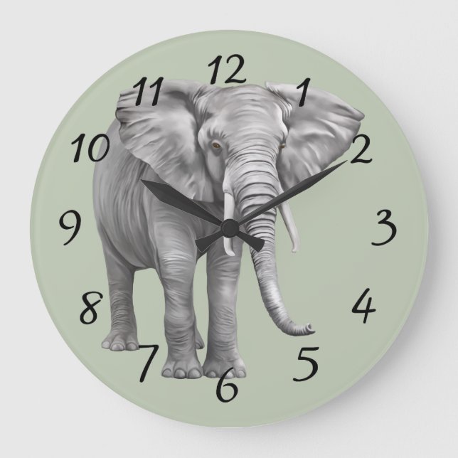 Reloj Redondo Grande Fondo del elefante (Anverso)