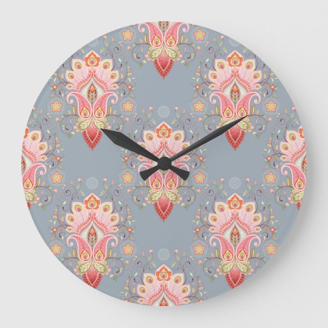 Reloj Redondo Grande Fondo del Feather Peacock Oriental (Anverso)