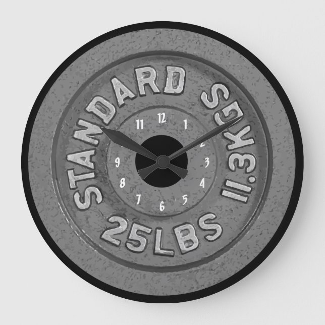 Reloj Redondo Grande Fondo Fitness Graphic Barbell (Anverso)