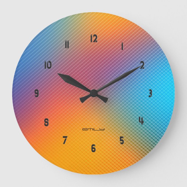 Reloj Redondo Grande Fondo holográfico colorido (Anverso)