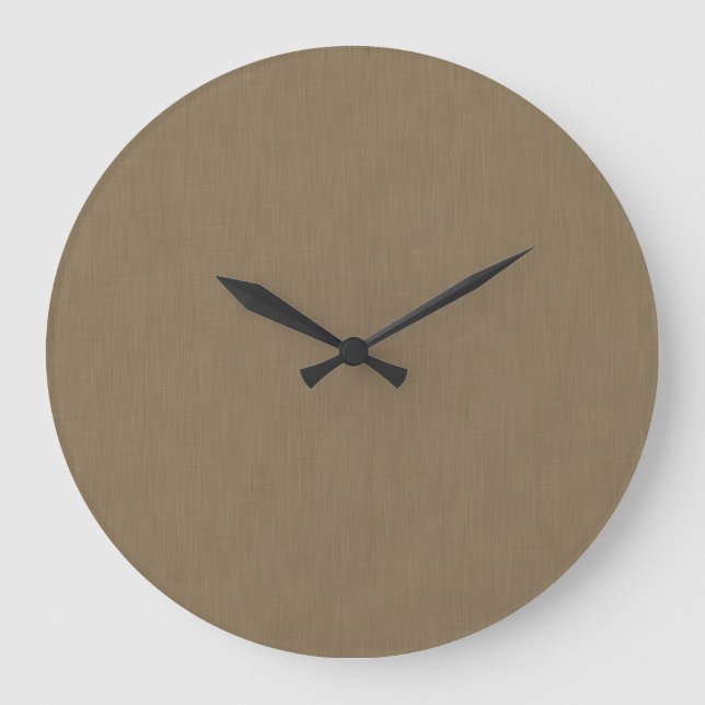Reloj Redondo Grande Fondo marrón texturizado calmado y simple (Anverso)
