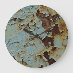 Reloj Redondo Grande Fondo metálico viejo y corroído.