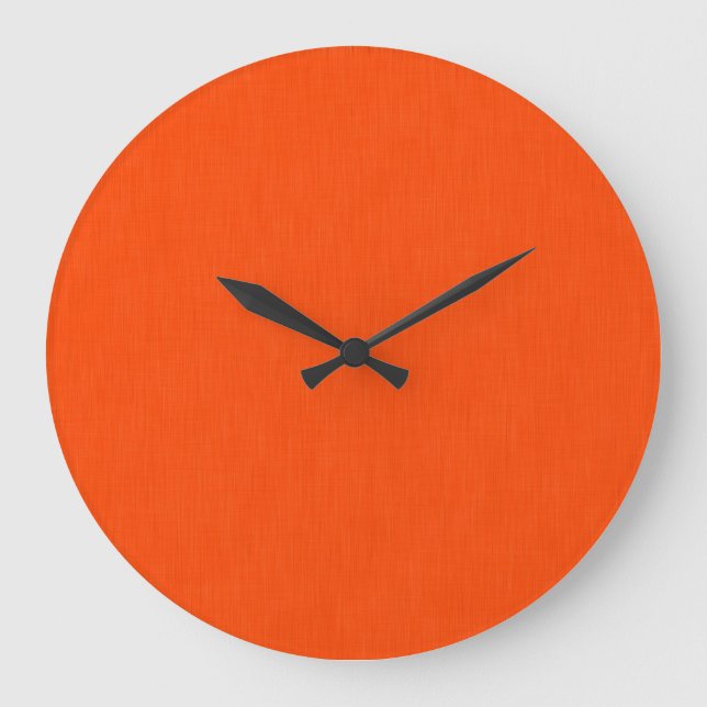 Reloj Redondo Grande Fondo naranja texturizado tranquilo y simple (Anverso)