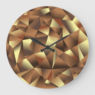 Reloj Redondo Grande Fondo polígono: Resumen de arte texturado