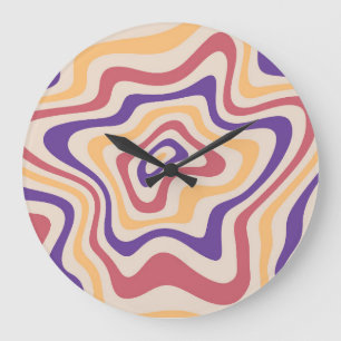 Reloj Redondo Grande Fondo psicodélico Retro Starburst