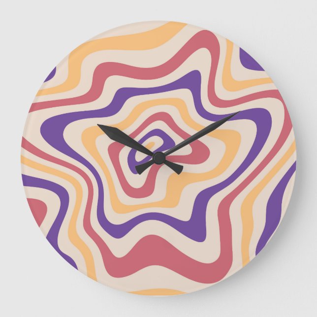 Reloj Redondo Grande Fondo psicodélico Retro Starburst (Anverso)