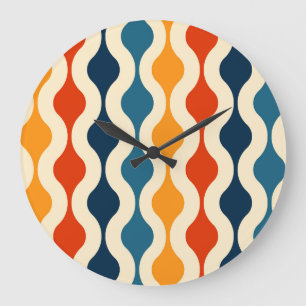 Reloj Redondo Grande Fondo retro nostálgico, colorido y sin fisuras.