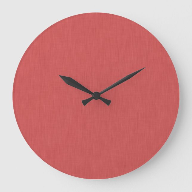 Reloj Redondo Grande Fondo rojo texturizado visual calmado y simple (Anverso)