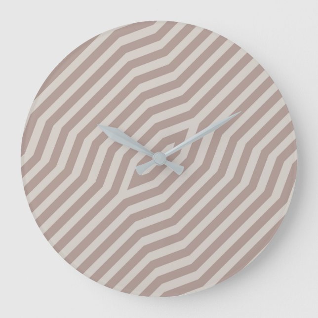 Reloj Redondo Grande Fondo simétrico de rayas diagonales 12 (Anverso)