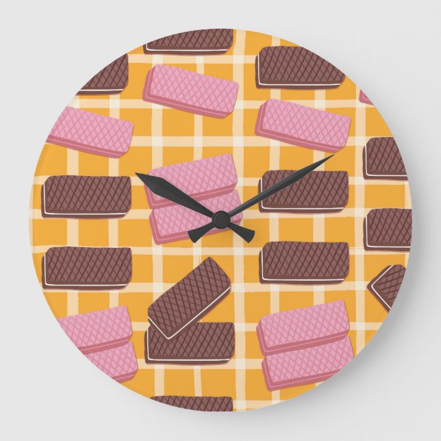 Reloj Redondo Grande Fondo sin problemas de las Wafers con sabor (Anverso)