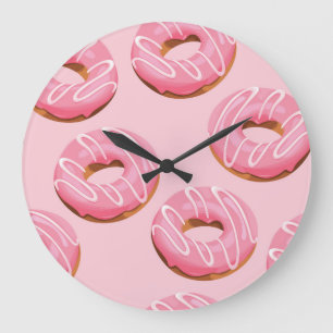 Reloj Redondo Grande Fondo transparente de donuts acristalados