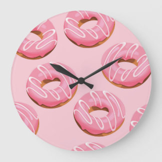 Reloj Redondo Grande Fondo transparente de donuts acristalados