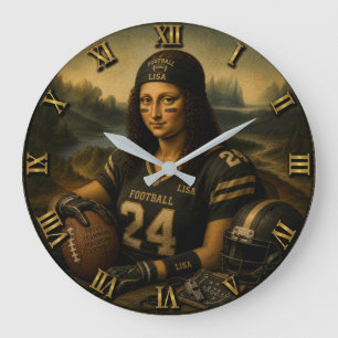 Reloj Redondo Grande Football Funny Mona Lisa 