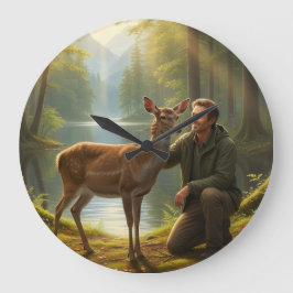 Reloj Redondo Grande forest deer clock