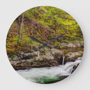 Reloj Redondo Grande Forest Stream In Great Smoky Mountains