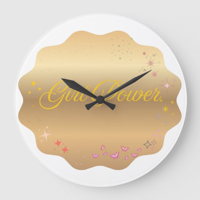 Reloj Redondo Grande Forma de poder del chica (Anverso)