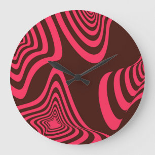 Reloj Redondo Grande Forma geométrica abstracta rosa, óptica, de moda y