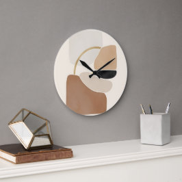 Reloj Redondo Grande Formas abstractas neutrales | Bella Artes mínimo m
