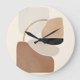 Reloj Redondo Grande Formas abstractas neutrales | Bella Artes mínimo m