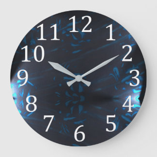 Reloj Redondo Grande Formas de patrón abstracto azul Formas de números 