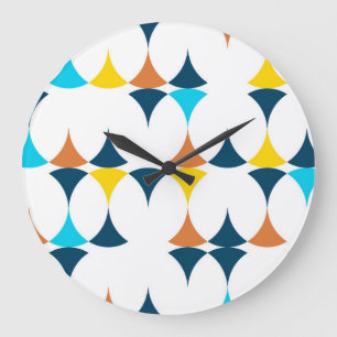 Reloj Redondo Grande Formas geométricas coloridas, modernas, frescas y 