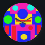 Reloj Redondo Grande Formas geométricas de color<br><div class="desc">formas geométricas coloreadas</div>