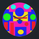 Reloj Redondo Grande Formas geométricas de color<br><div class="desc">formas geométricas coloreadas</div>