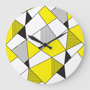 Reloj Redondo Grande Formas Geométricas: Patrón Minimalista sin soldadu