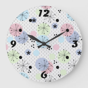 Reloj Redondo Grande Formas modernas abstractas rodea los puntos de pol