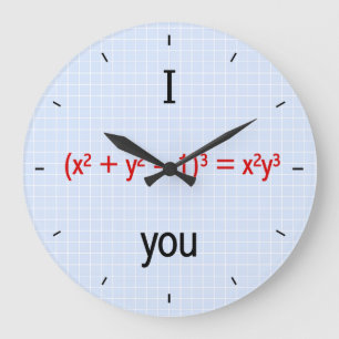 Reloj Redondo Grande Fórmula del amor de la matemáticas