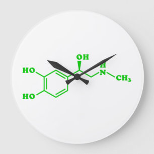 Reloj Redondo Grande Fórmula Química Molecular Adrenalina