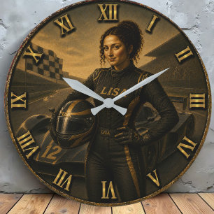 Reloj Redondo Grande Formula Race Driver Funny Mona Lisa Racing Gift