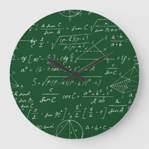 Reloj Redondo Grande Fórmulas de trigonometría patrón geométrico de piz
