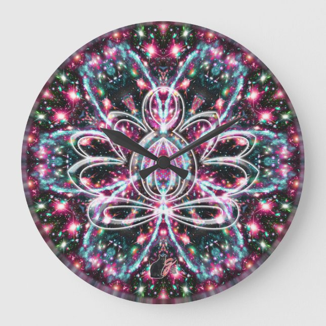 Reloj Redondo Grande Foshorescencia Zen Lotus Clock (Anverso)