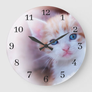 Reloj Redondo Grande Foto de familia de números negros con clase