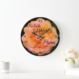 Reloj Redondo Grande Foto de flor de Rosa de mezcla rosada de color ama