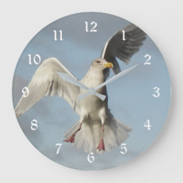 Reloj Redondo Grande Foto de gaviota en vuelo